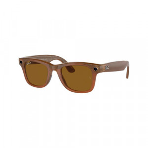 Умные очки Ray-Ban Meta Wayfarer Shiny Caramel, линзы Polar Brown