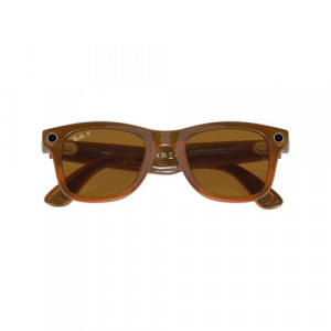 Умные очки Ray-Ban Meta Wayfarer Shiny Caramel, линзы Polar Brown