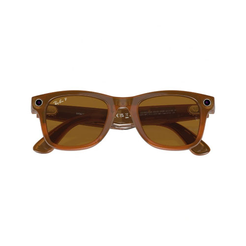 Умные очки Ray-Ban Meta Wayfarer Shiny Caramel, линзы Polar Brown