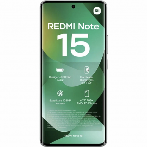 Смартфон Xiaomi Redmi Note 15, 8/256 ГБ, Зеленый