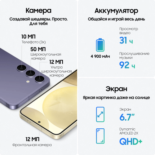 Samsung Galaxy S24 Plus 12/256 ГБ, Черный