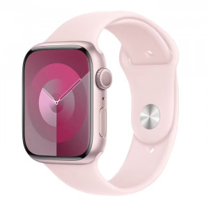 Apple Watch Series 9, 45 мм, Розовый Силикон 