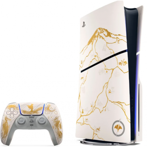 Sony PlayStation 5 SLIM с дисководом, Белый/золотой