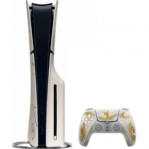 Sony PlayStation 5 SLIM с дисководом, Белый/золотой
