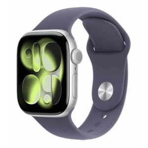 Apple Watch Series 11, 42 мм, Серебристый/Фиолетовый, Sport Band, S/M