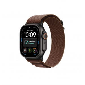 Apple Watch Ultra 4 49mm, Черный титан/Бордовый Alpine Loop (L)