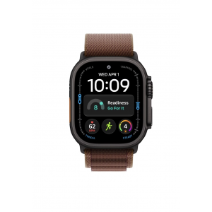 Apple Watch Ultra 4 49mm, Черный титан/Бордовый Alpine Loop (L)