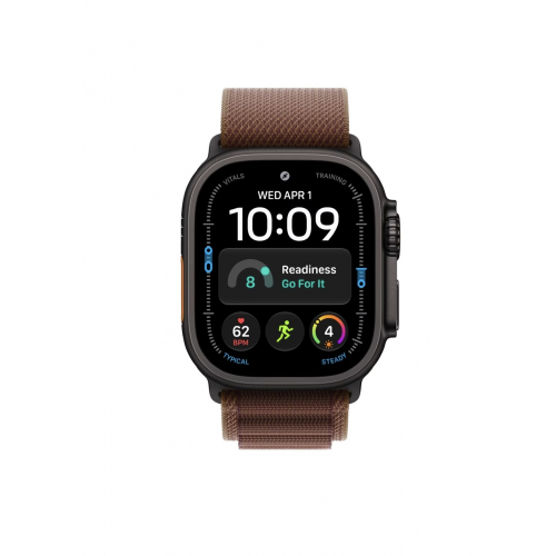 Apple Watch Ultra 4 49mm, Черный титан/Бордовый Alpine Loop (L)