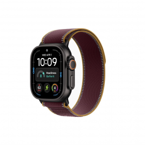 Apple Watch Ultra 4 49mm, Черный титан/Бордовый Trail Loop (S/M)