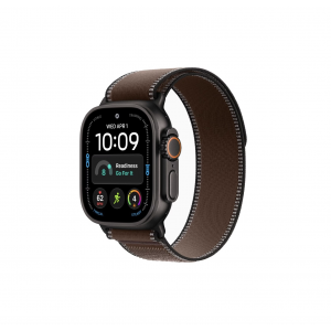 Apple Watch Ultra 4 49mm, Черный титан/Коричневый Trail Loop (S/M)