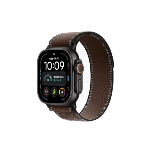 Apple Watch Ultra 4 49mm, Черный титан/Коричневый Trail Loop (M/L)