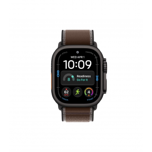 Apple Watch Ultra 4 49mm, Черный титан/Коричневый Trail Loop (S/M)