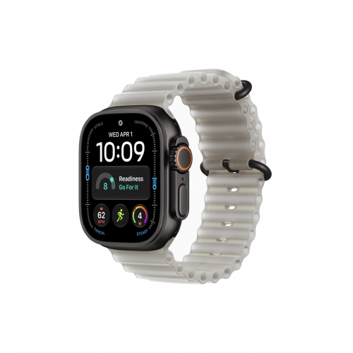 Apple Watch Ultra 4 49mm, Черный титан/Белый Ocean Band