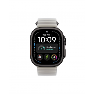 Apple Watch Ultra 4 49mm, Черный титан/Белый Ocean Band