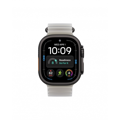 Apple Watch Ultra 4 49mm, Черный титан/Белый Ocean Band