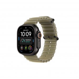 Apple Watch Ultra 4 49mm, Черный титан/Полупрозрачный Ocean Band