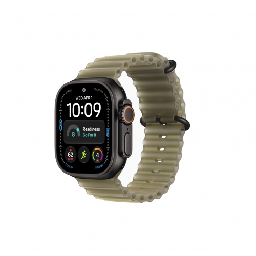 Apple Watch Ultra 4 49mm, Черный титан/Полупрозрачный Ocean Band