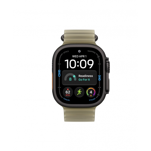 Apple Watch Ultra 4 49mm, Черный титан/Полупрозрачный Ocean Band