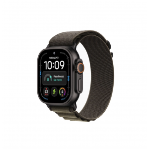 Apple Watch Ultra 4 49mm, Черный титан/Оливковый Alpine Loop (M)