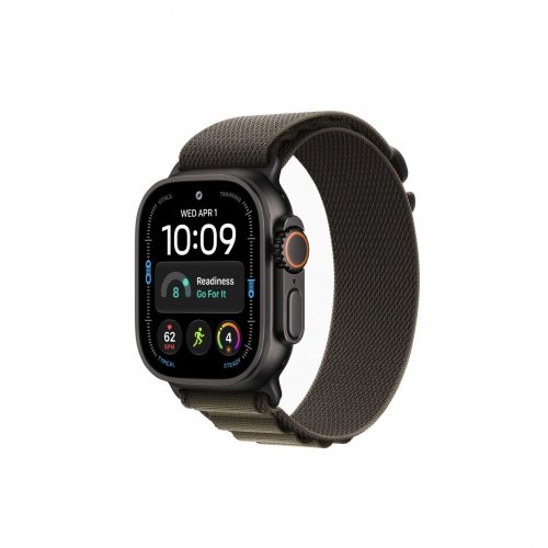 Apple Watch Ultra 4 49mm, Черный титан/Оливковый Alpine Loop (L)