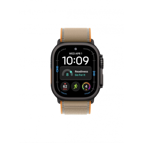 Apple Watch Ultra 4 49mm, Черный титан/Песочный Trail Loop (M/L)