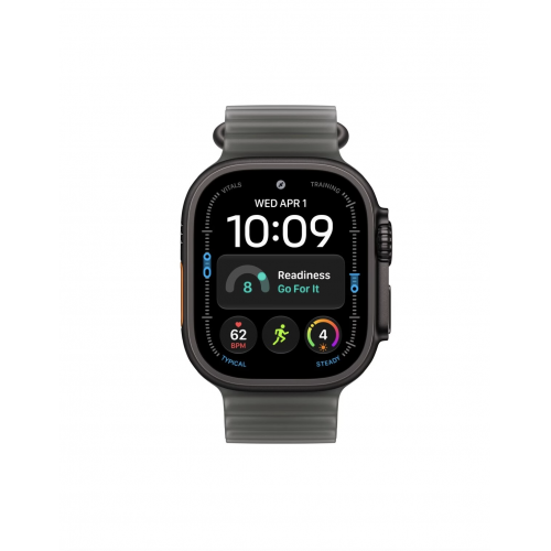 Apple Watch Ultra 4 49mm, Черный титан/Серый Ocean Band