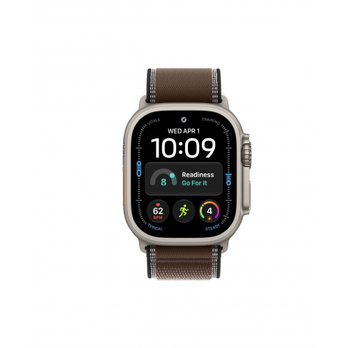 Apple Watch Ultra 4 49mm, Натуральный титан/Коричневый Trail Loop (M/L)