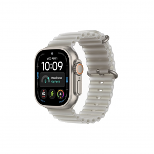 Apple Watch Ultra 4 49mm, Натуральный титан/Белый Ocean Band