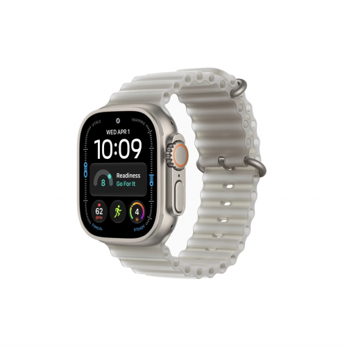 Apple Watch Ultra 4 49mm, Натуральный титан/Белый Ocean Band