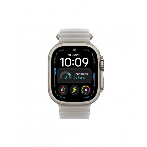 Apple Watch Ultra 4 49mm, Натуральный титан/Белый Ocean Band