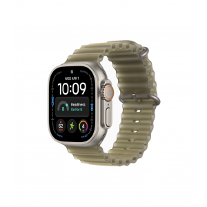 Apple Watch Ultra 4 49mm, Натуральный титан/Полупрозрачный Ocean Band