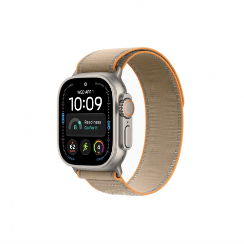 Apple Watch Ultra 4 49mm, Натуральный титан/Песочный Trail Loop (M/L)