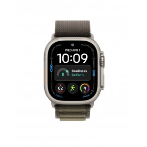 Apple Watch Ultra 4 49mm, Натуральный титан/Оливковый Alpine Loop (S)