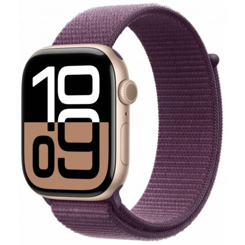 Apple Watch Series 10, 42 мм, Розовое золото/Фиолетовый Sport Loop