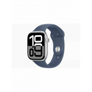 Apple Watch Series 10, 42 мм, S/M, Серебристый/Деним Sport Band