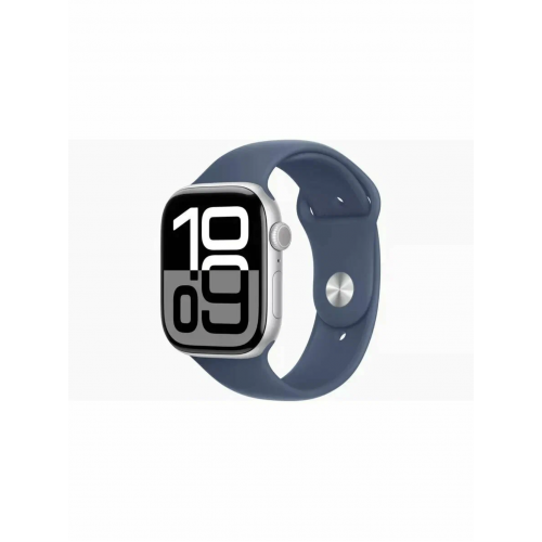 Apple Watch Series 10, 42 мм, S/M, Серебристый/Деним Sport Band
