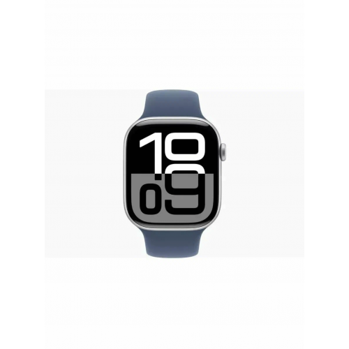Apple Watch Series 10, 42 мм, S/M, Серебристый/Деним Sport Band
