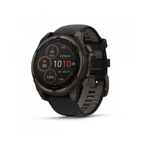 Garmin Умные часы Garmin Fenix 8 Sapphire Solar, 47 мм, Титановый угольно-серый/Черный