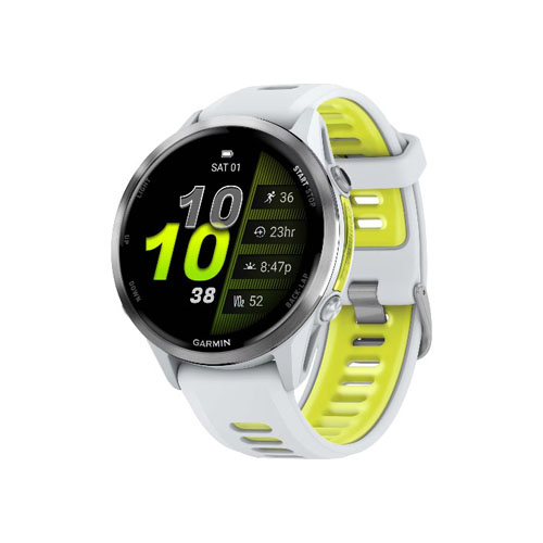 Garmin Умные часы Garmin Forerunner 970, 47 мм, Белый титан/Ярко-желтый